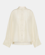 FRANKLIN SHIRT IN HABUTAI WITH VALENCIENNES - CREAM