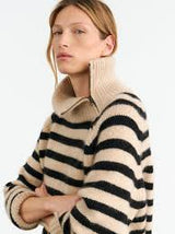 RAELYNN STRIPE SWEATER- PARCHMENT