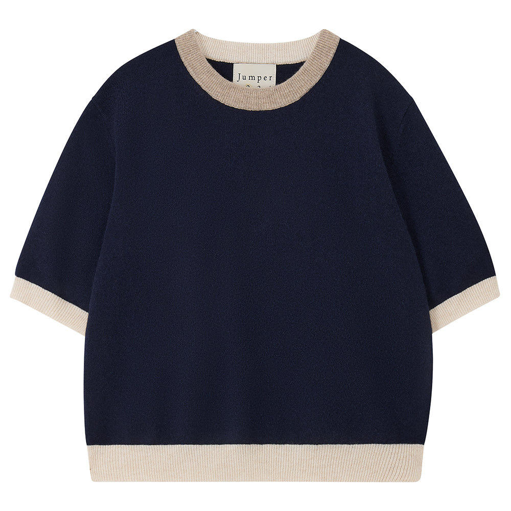 MANY CONTRAST T-SHIRT - NAVY