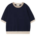 MANY CONTRAST T-SHIRT - NAVY