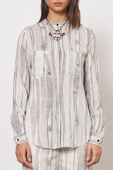 TOGO TOP - DIRTY WHITE BLACK PRINT