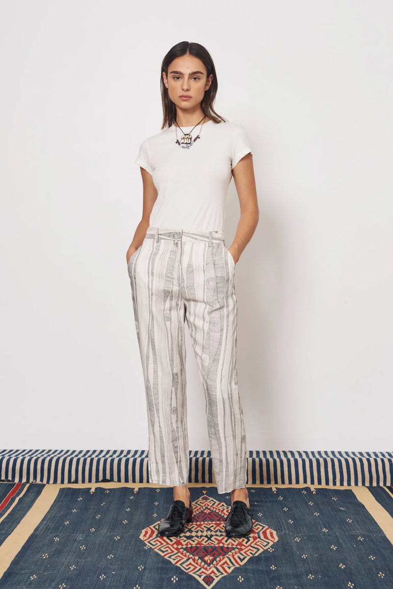 NAROBI PANT - DIRTY WHITE BLACK PRINT