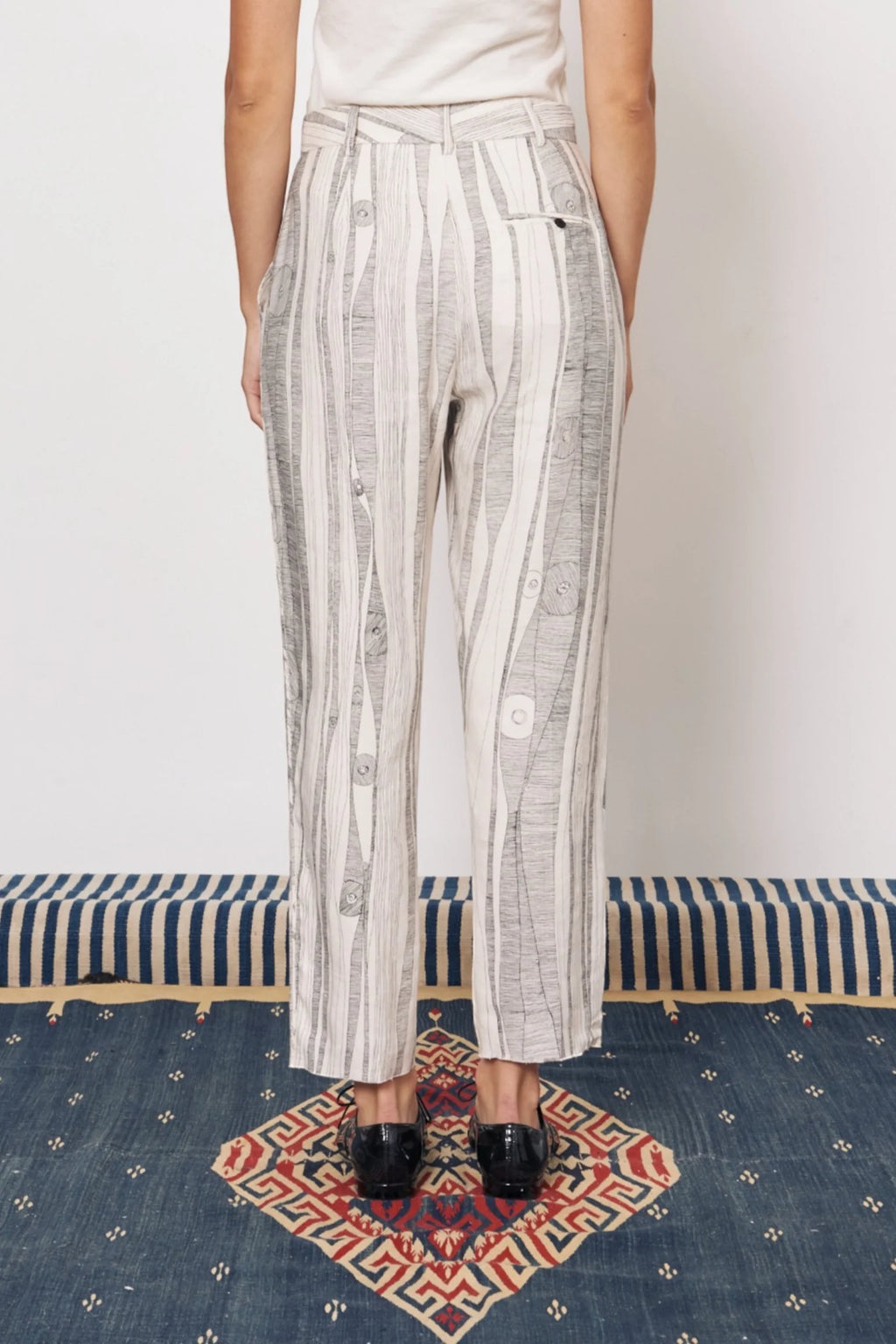 NAROBI PANT -  DIRTY WHITE BLACK PRINT