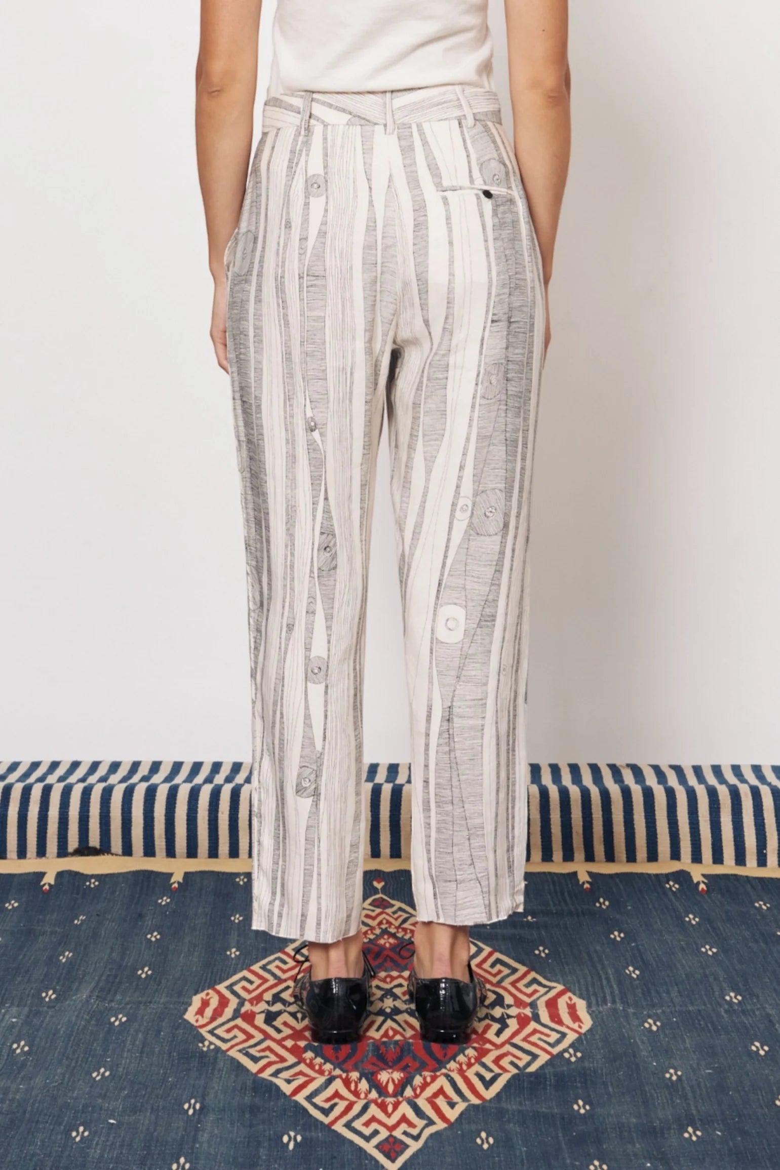 NAROBI PANT -  DIRTY WHITE BLACK PRINT
