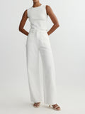 TAYLOR RELAXED BARREL HIGH RISE JEANS - WHITE