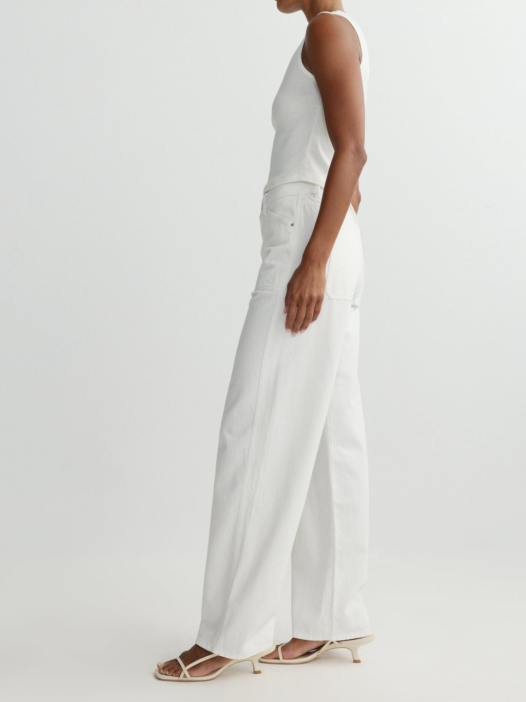TAYLOR RELAXED BARREL HIGH RISE JEANS - WHITE