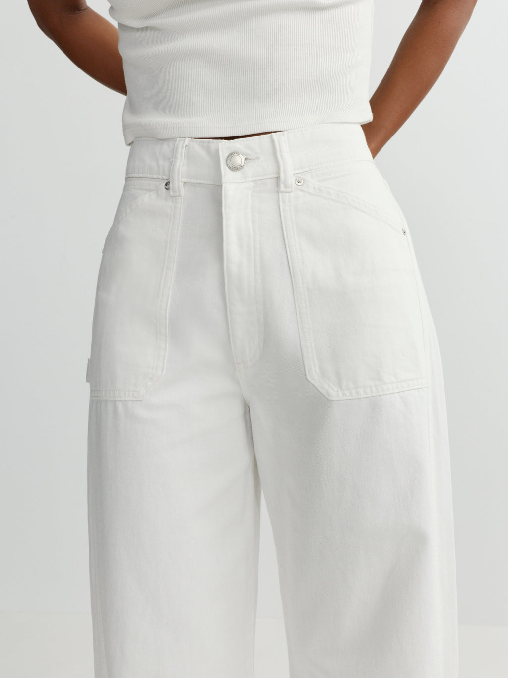 TAYLOR RELAXED BARREL HIGH RISE JEANS - WHITE
