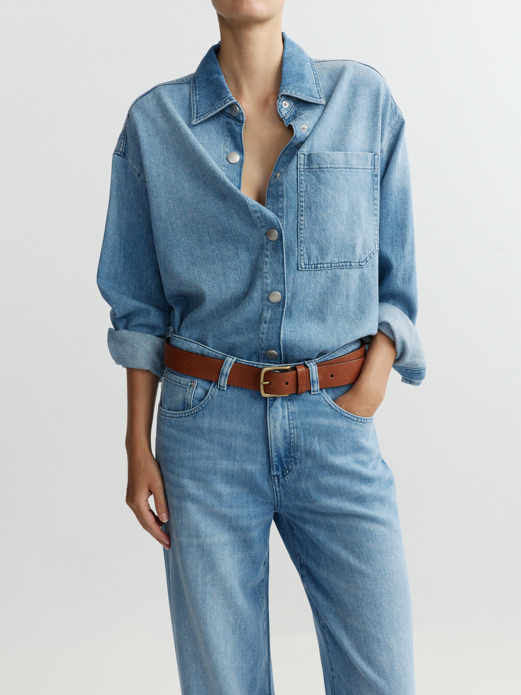 ALEX BAGGY WIDE LEG LOW RISE JEANS - RIVERBANK AURA