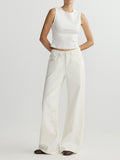 ALEX BAGGY WIDE LEG LOW RISE JEANS - EGGSHELL AURA