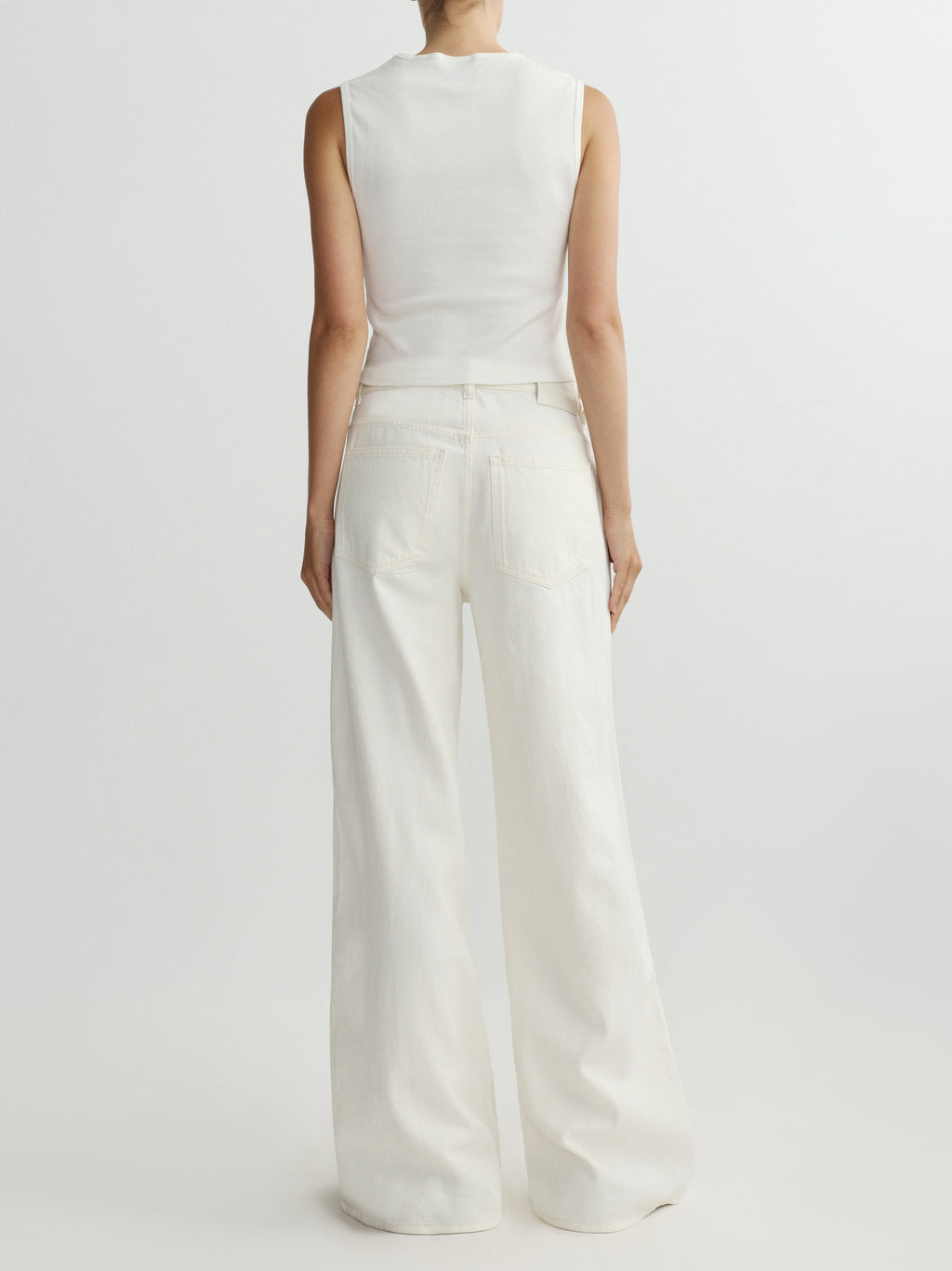 ALEX BAGGY WIDE LEG LOW RISE JEANS - EGGSHELL AURA