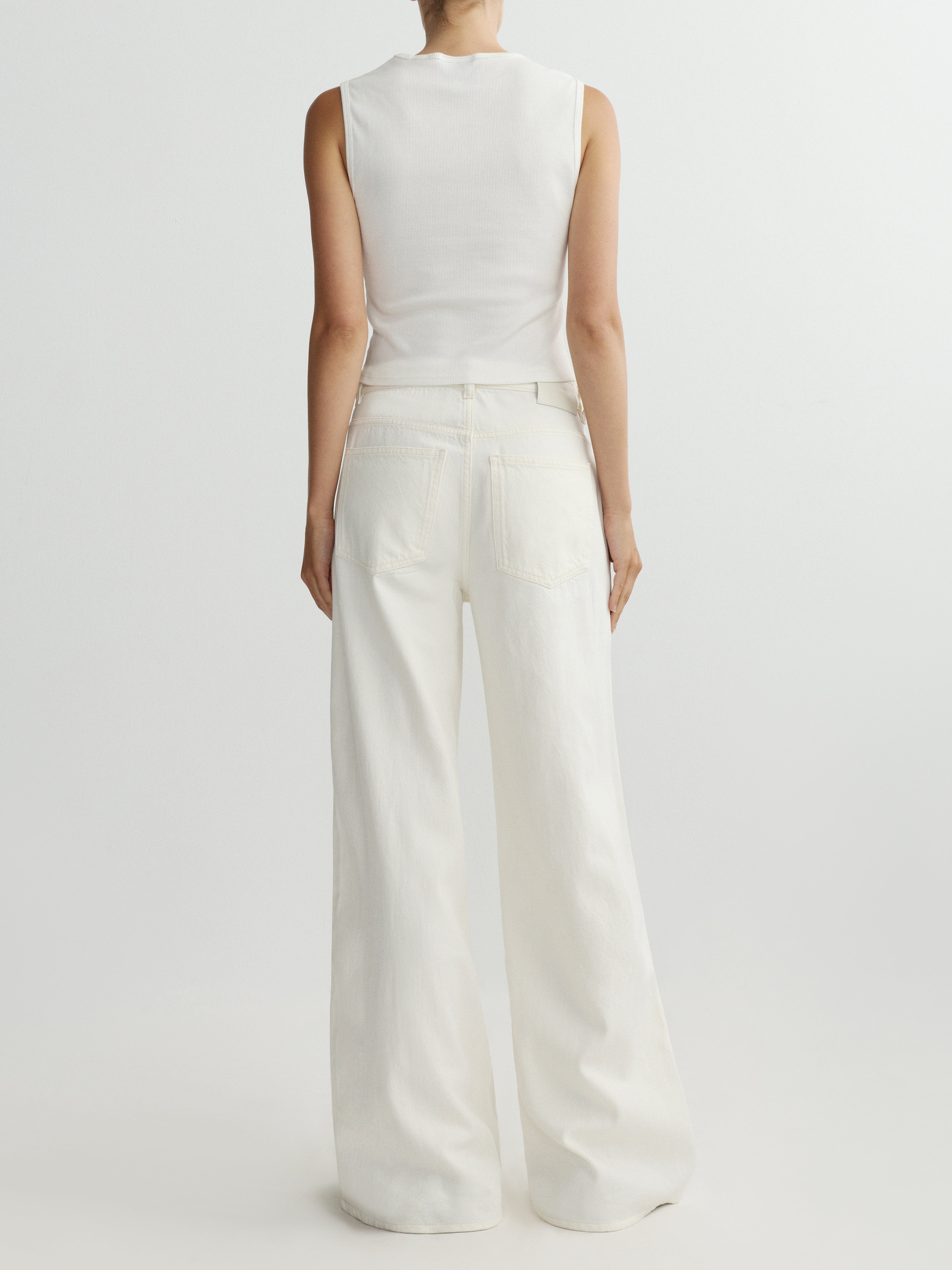 ALEX BAGGY WIDE LEG LOW RISE JEANS - EGGSHELL AURA