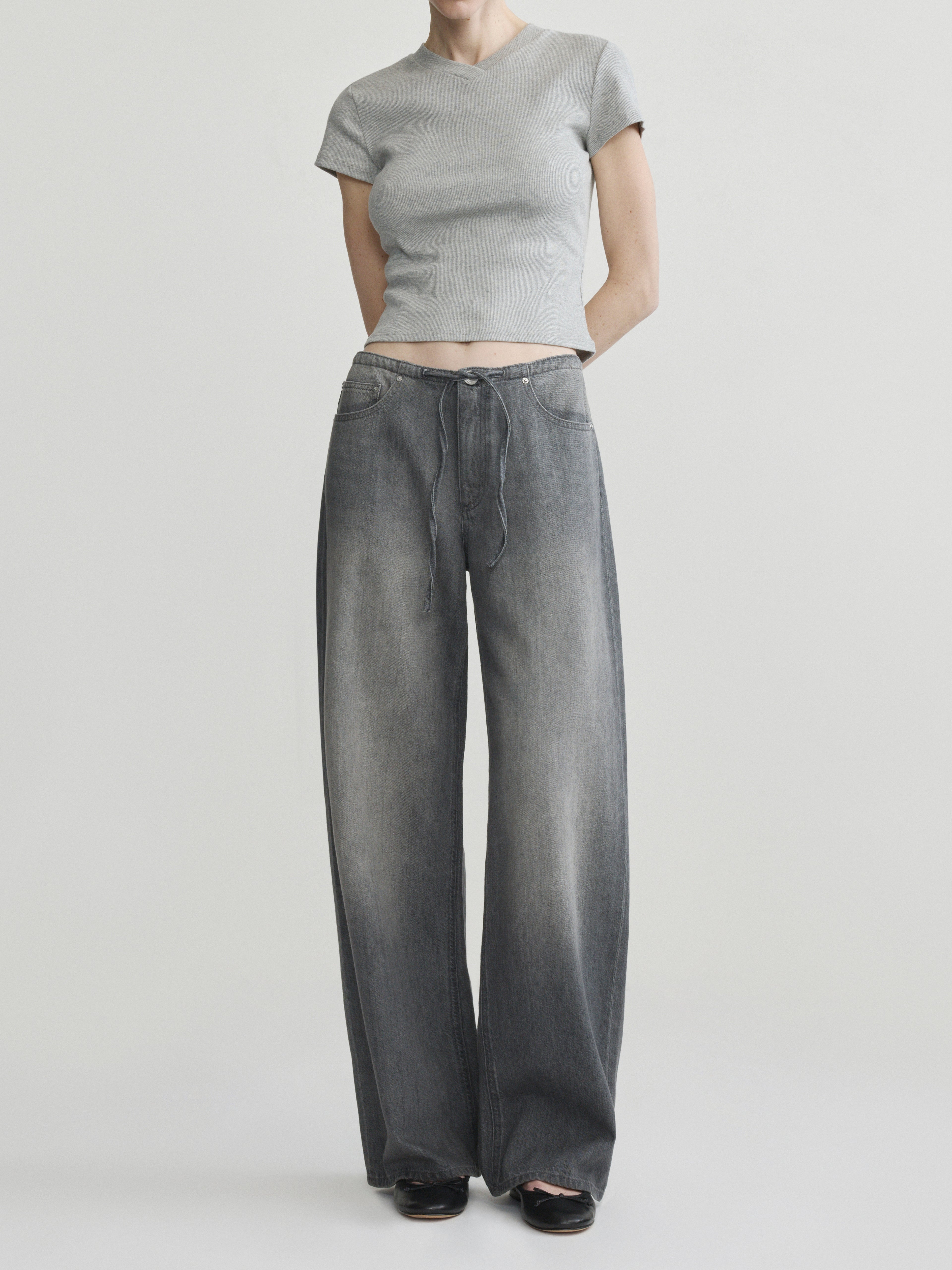 SIENNA LOW SLUNG WIDE LEG RELAXED JEANS - ASH GREY AURA