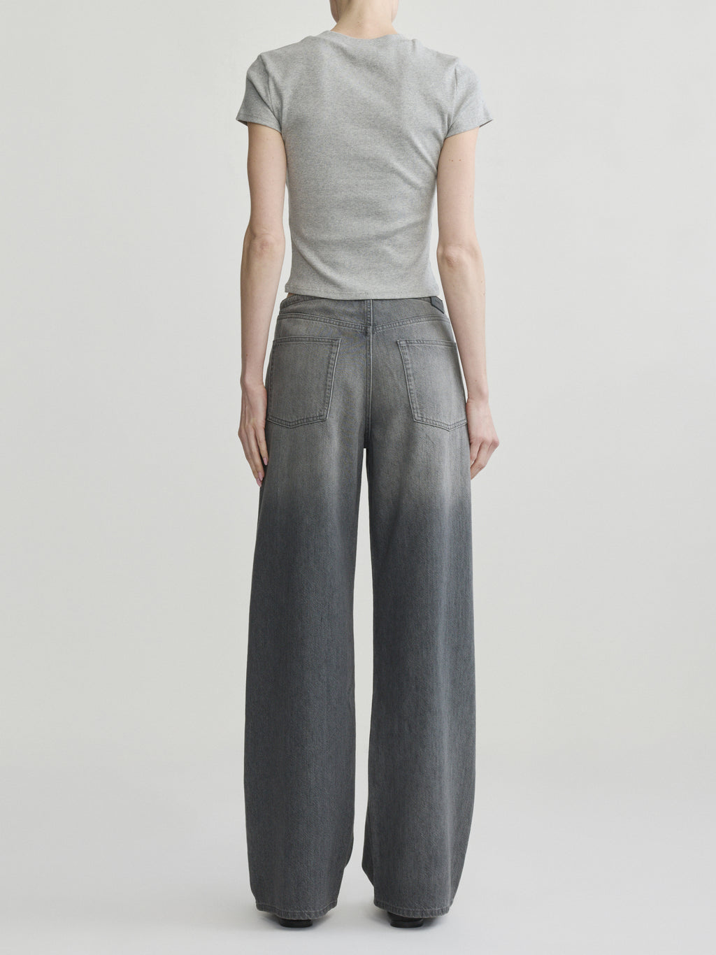 SIENNA LOW SLUNG WIDE LEG RELAXED JEANS - ASH GREY AURA