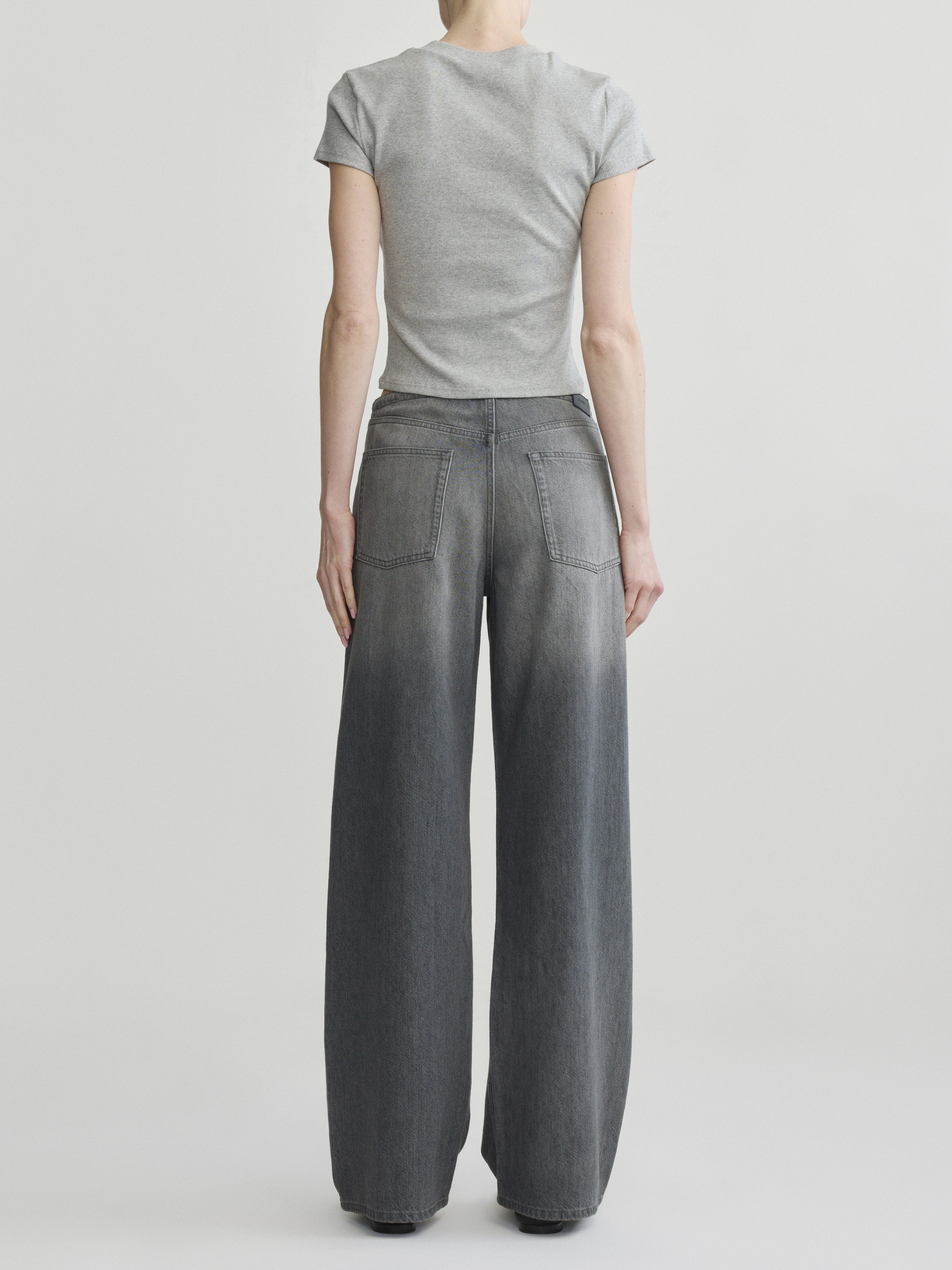 SIENNA LOW SLUNG WIDE LEG RELAXED JEANS - ASH GREY AURA