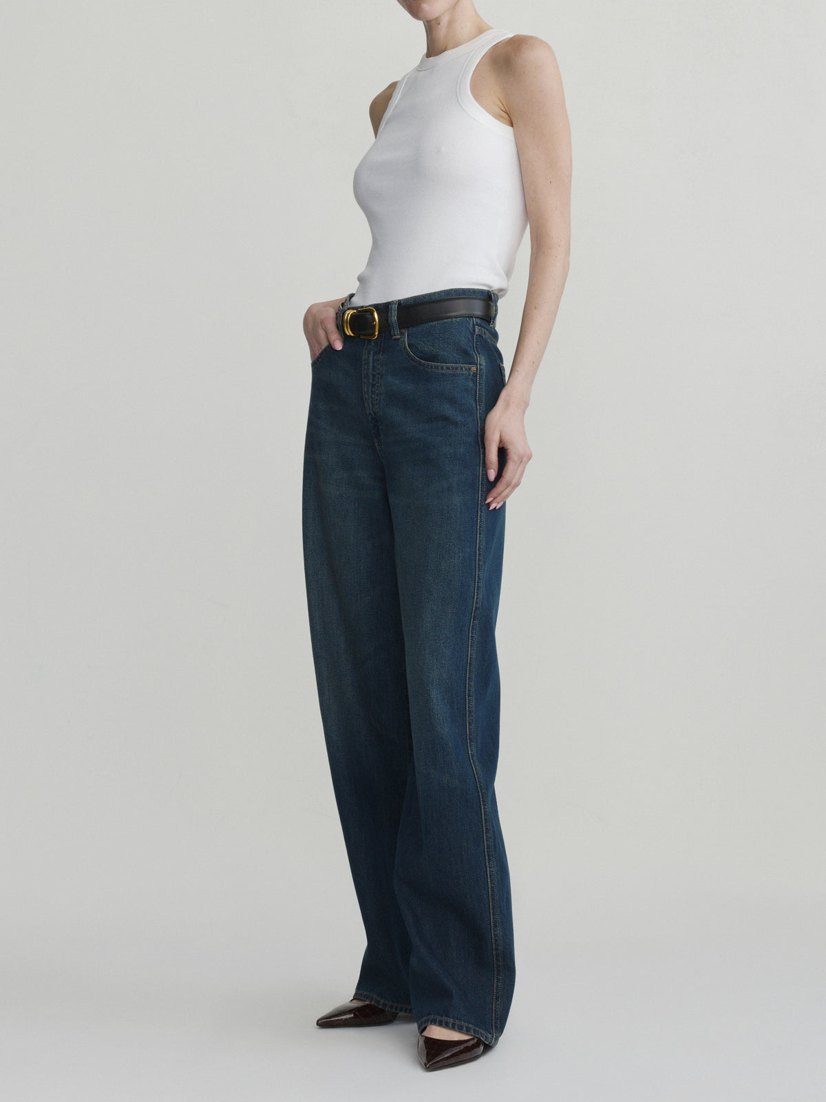 TAYLOR RELAXED BARREL HIGH RISE JEANS - KENSINGTON