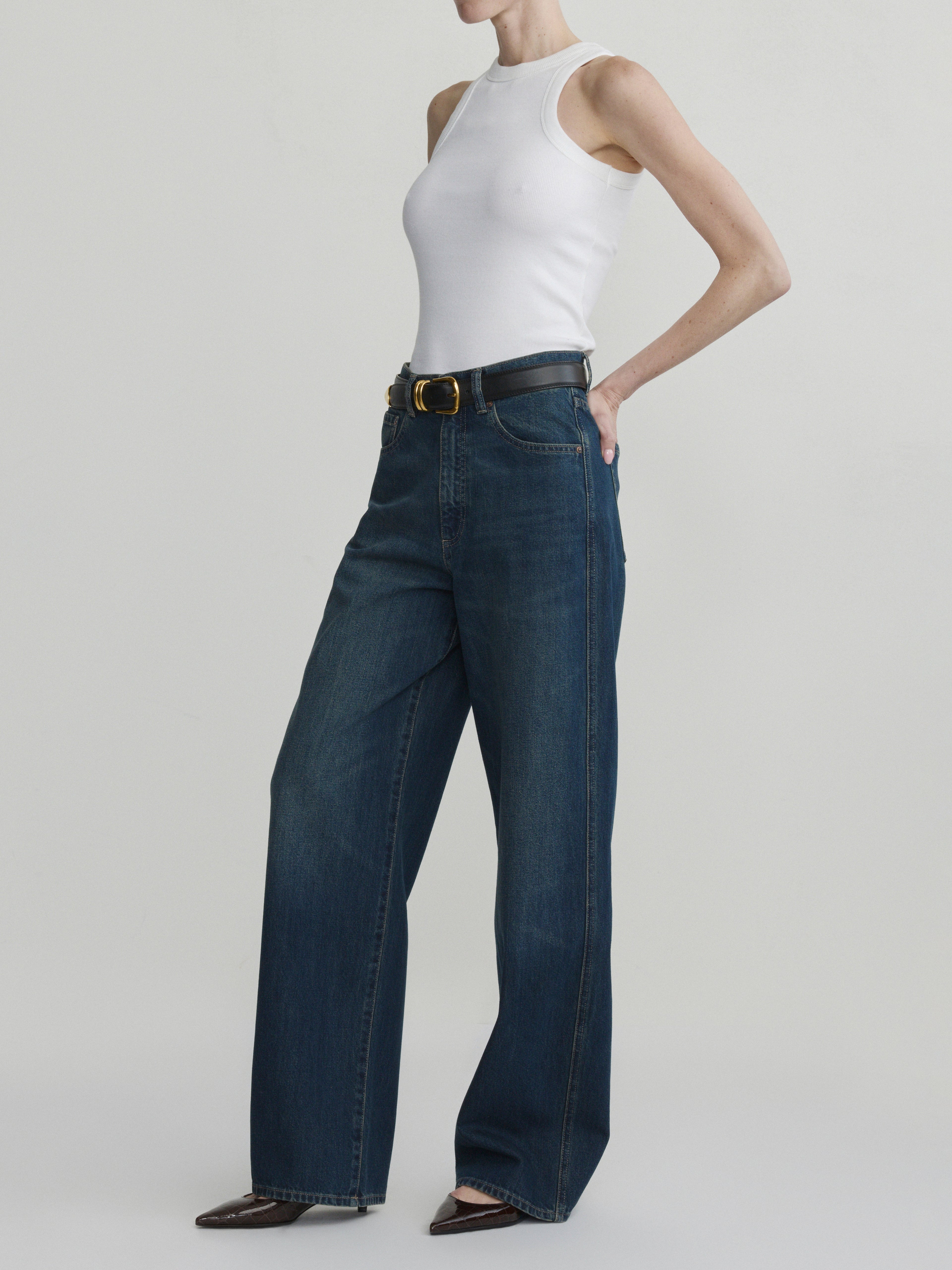 TAYLOR RELAXED BARREL HIGH RISE JEANS - KENSINGTON