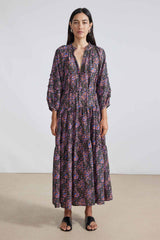 TRINIDAD MAXI DRESS - FOLK FOLIAGE