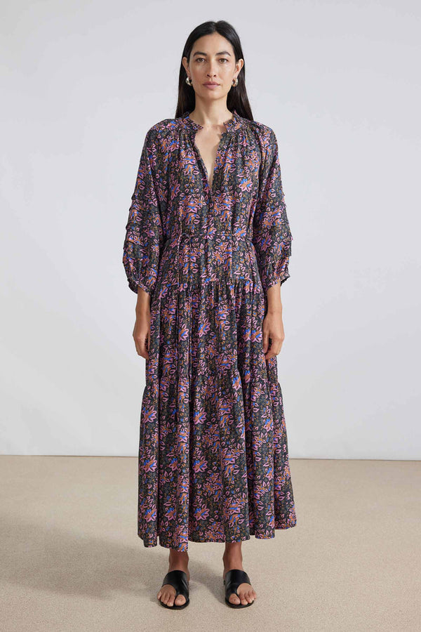TRINIDAD MAXI DRESS - FOLK FOLIAGE