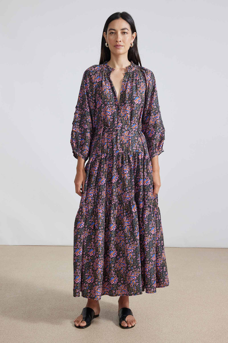 TRINIDAD MAXI DRESS - FOLK FOLIAGE