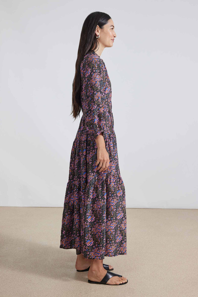 TRINIDAD MAXI DRESS - FOLK FOLIAGE