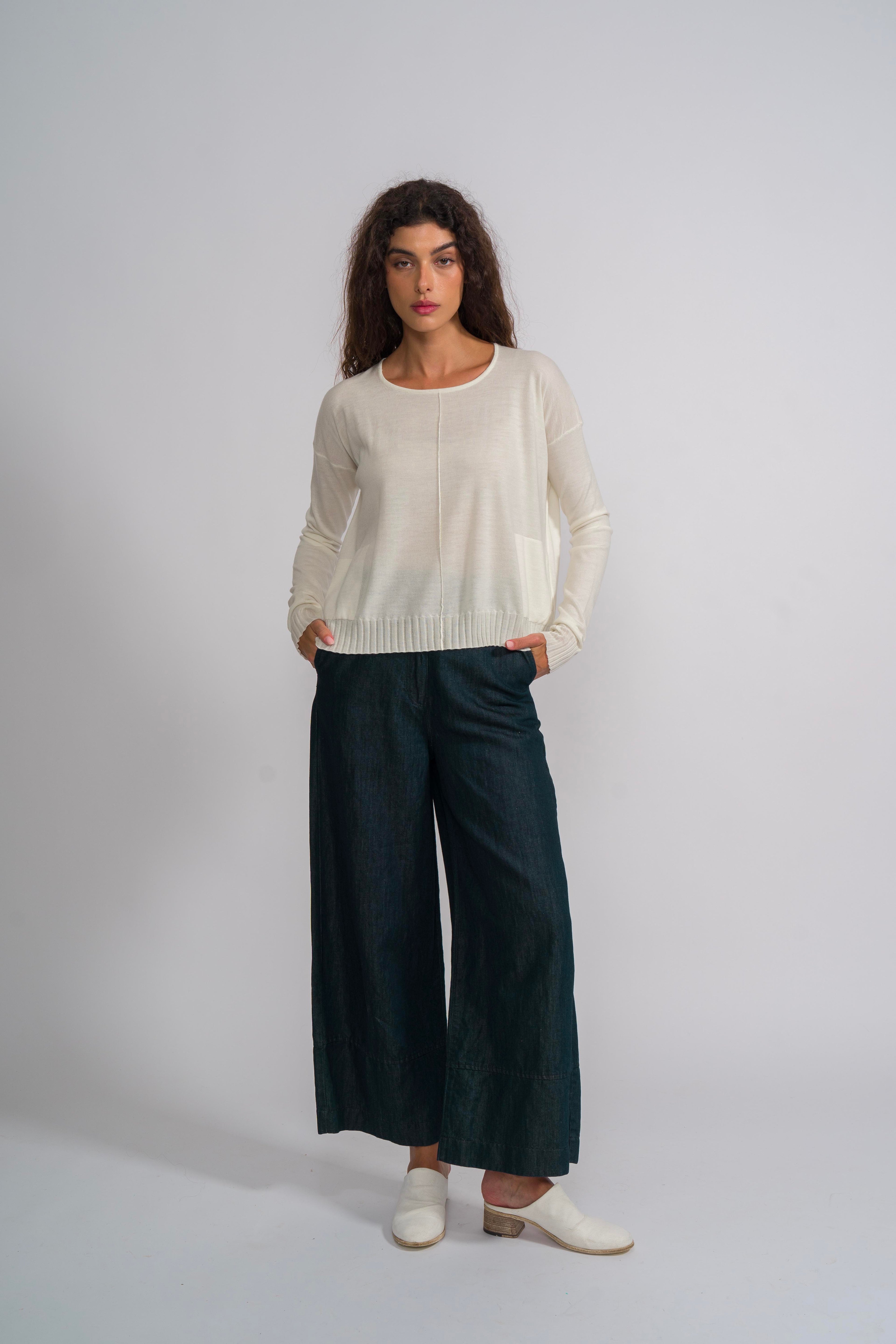 PULLOVER WITH POCKETS - NATURAL