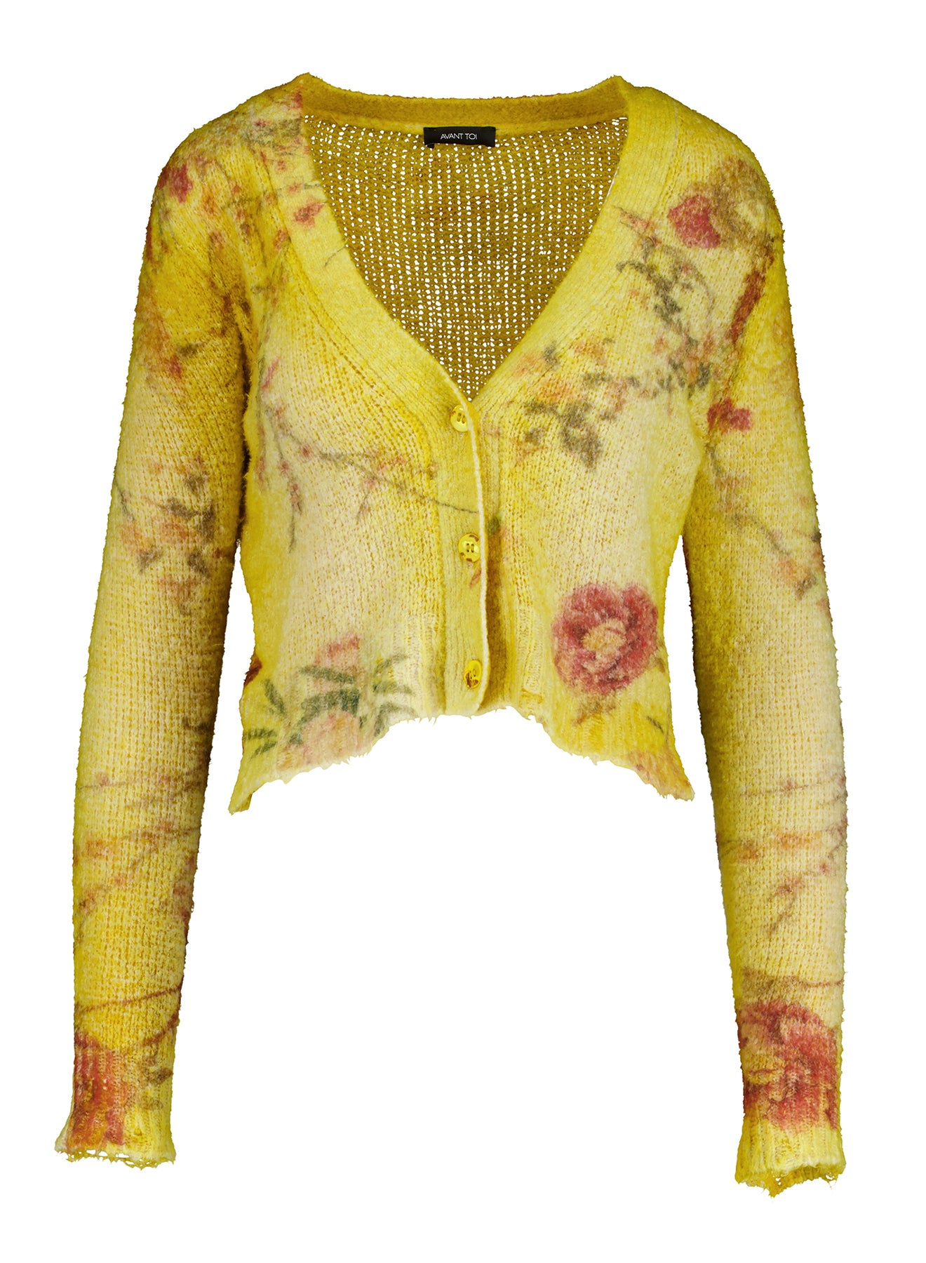 CHERRY BLOOM COTTON CROP V NECK CARDIGAN