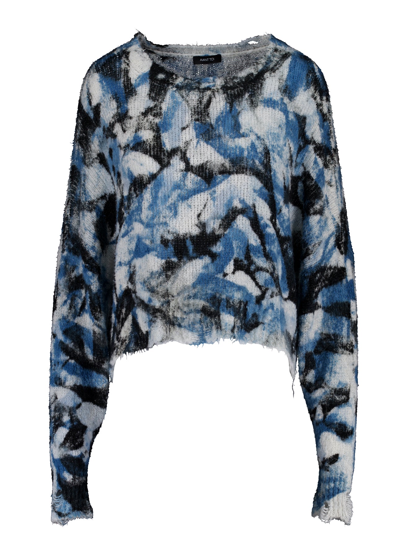 CAMOUFLAGE COTTON CROP ROUND NECK PULLOVER