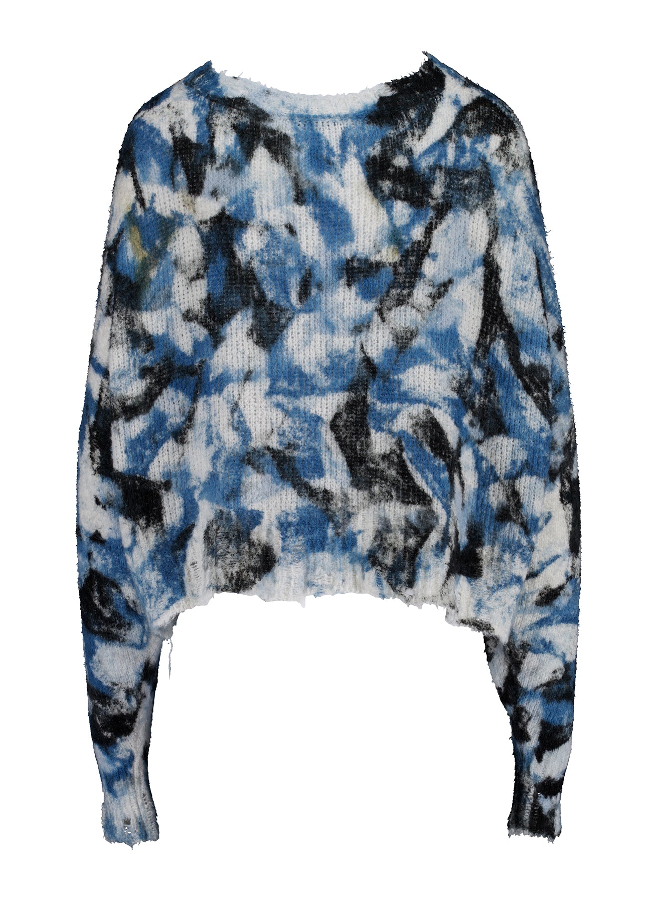 CAMOUFLAGE COTTON CROP ROUND NECK PULLOVER