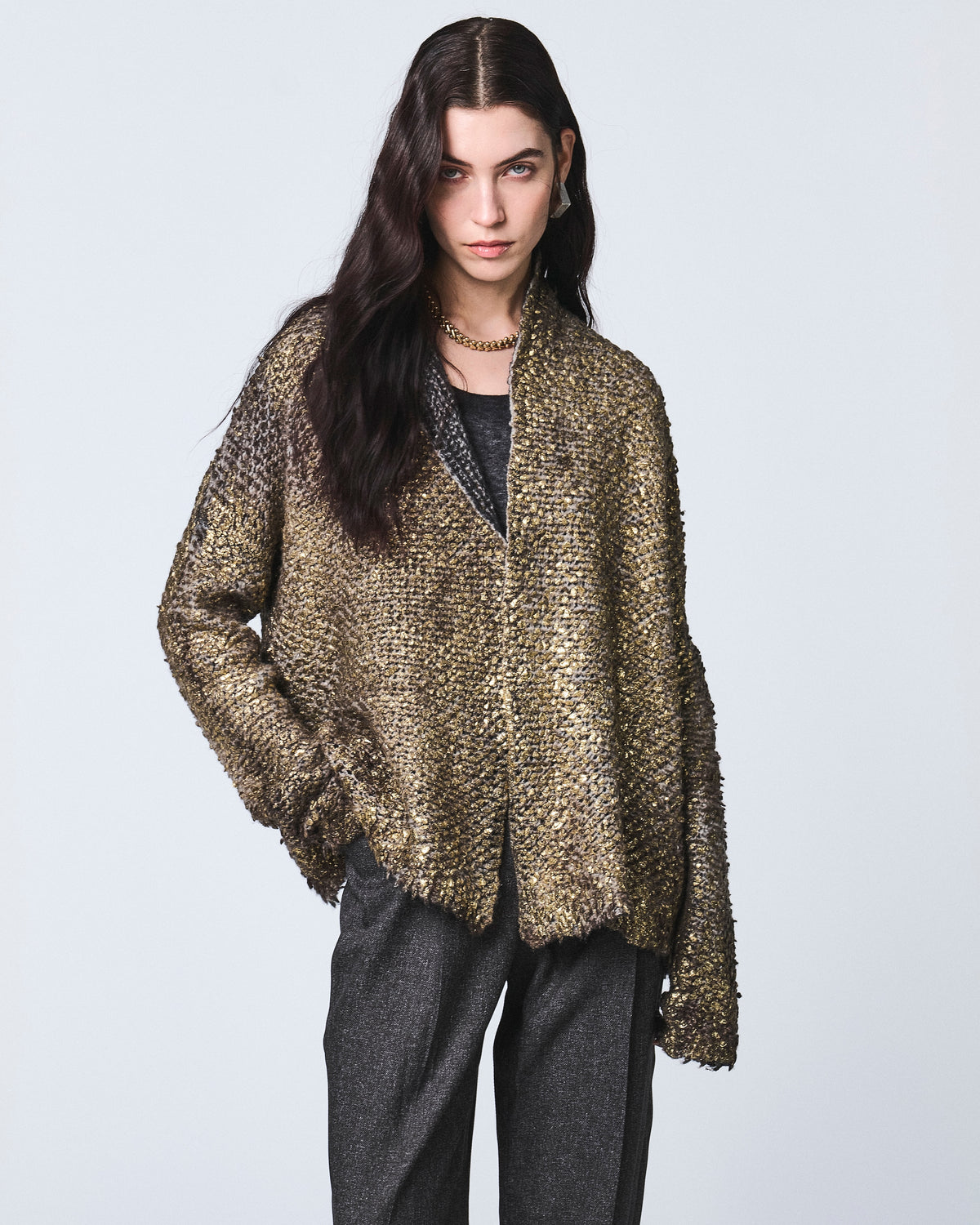 FURRY STITCH CASHMERE & SILK CARDIGAN