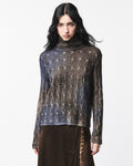 GRADIANT BRAIDED HIGH-NECK PULLOVER