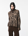 LEOPARD JACQUARD EFFECT HIGH NECK PULLOVER