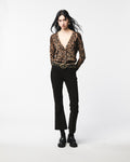 ANIMALIER PRINT V NECK CARDIGAN