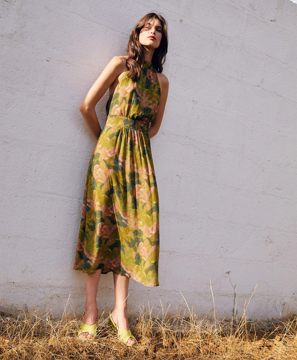 ARETHA DRESS - VERDE/ROSA