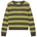 STRIPE CREW - LIME/BROWN