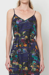 LILY MIDI SLIP DRESS - BLUE FLORAL