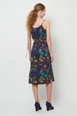 LILY MIDI SLIP DRESS - BLUE FLORAL