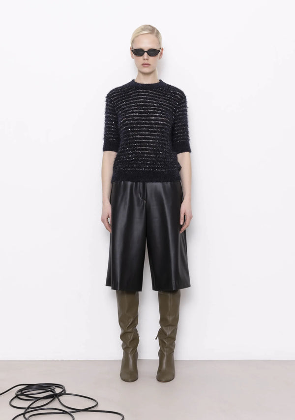 SEQUIN TWEED MINI KNIT- BLACK