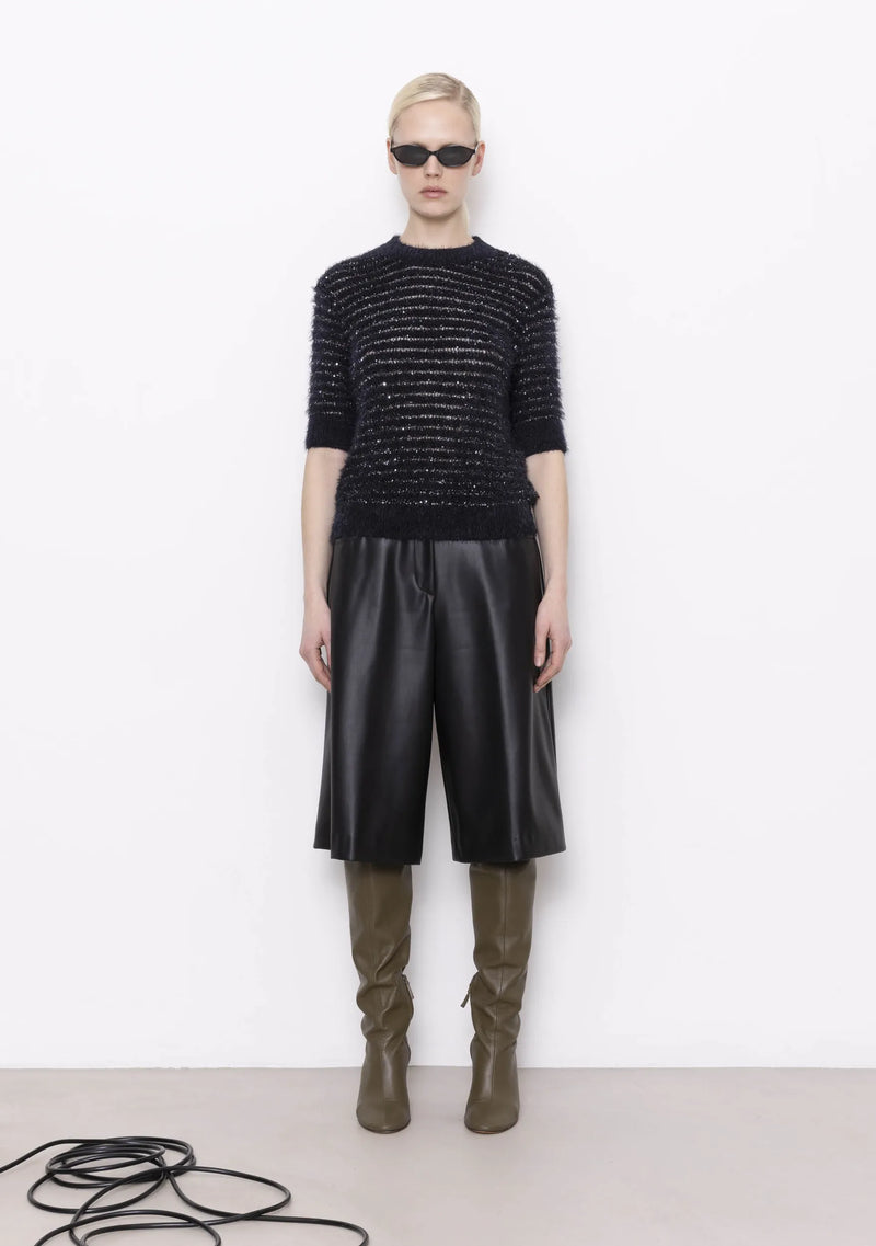 SEQUIN TWEED MINI KNIT- BLACK