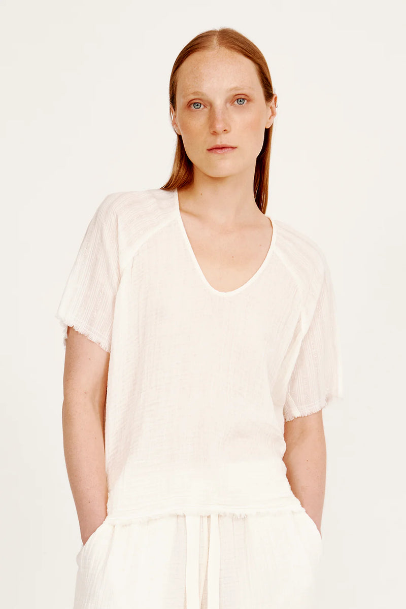 DOHENY TOP - WASHED WHITE