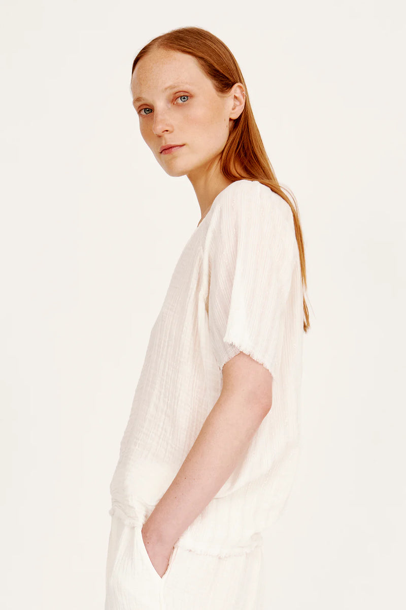 DOHENY TOP - WASHED WHITE