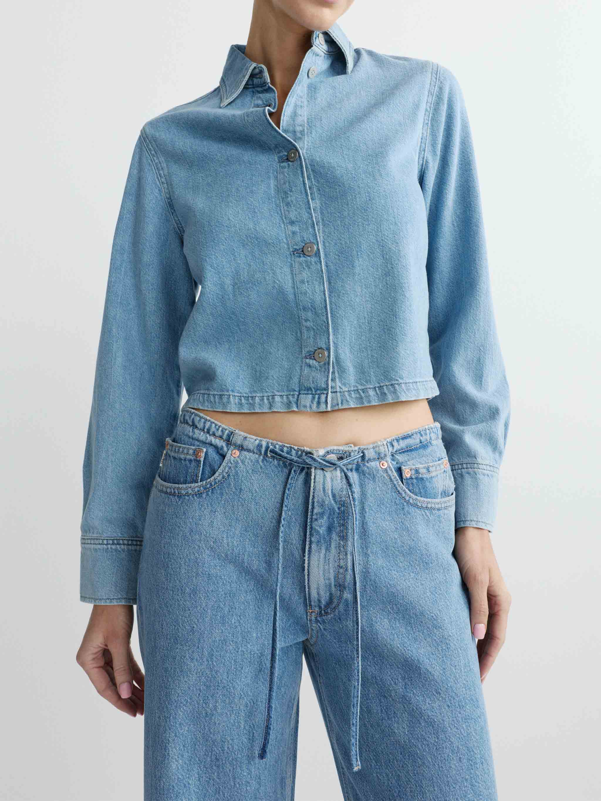 SIENNA LOW SLUNG WIDE LEG RELAXED JEANS - RIVER AURA