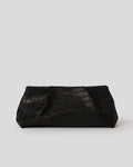 BRONTE CROC SUEDE CLUTCH - BLACK