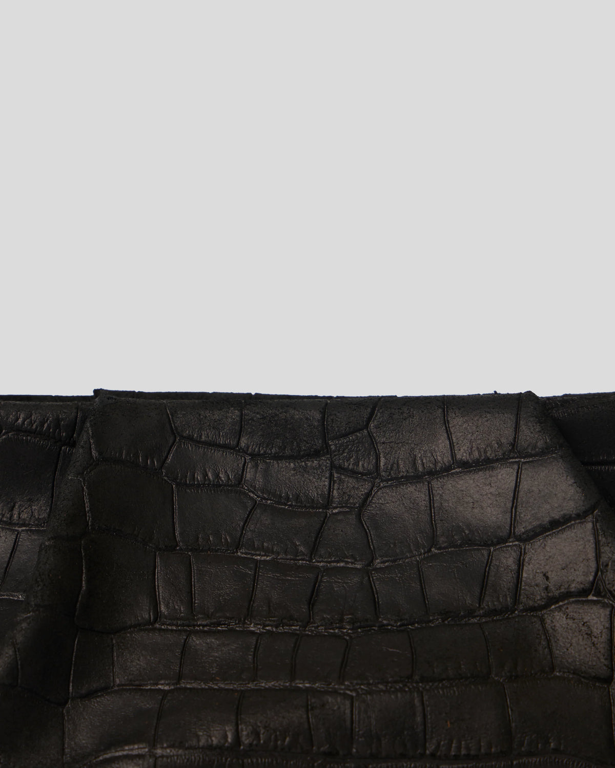 BRONTE CROC SUEDE CLUTCH - BLACK