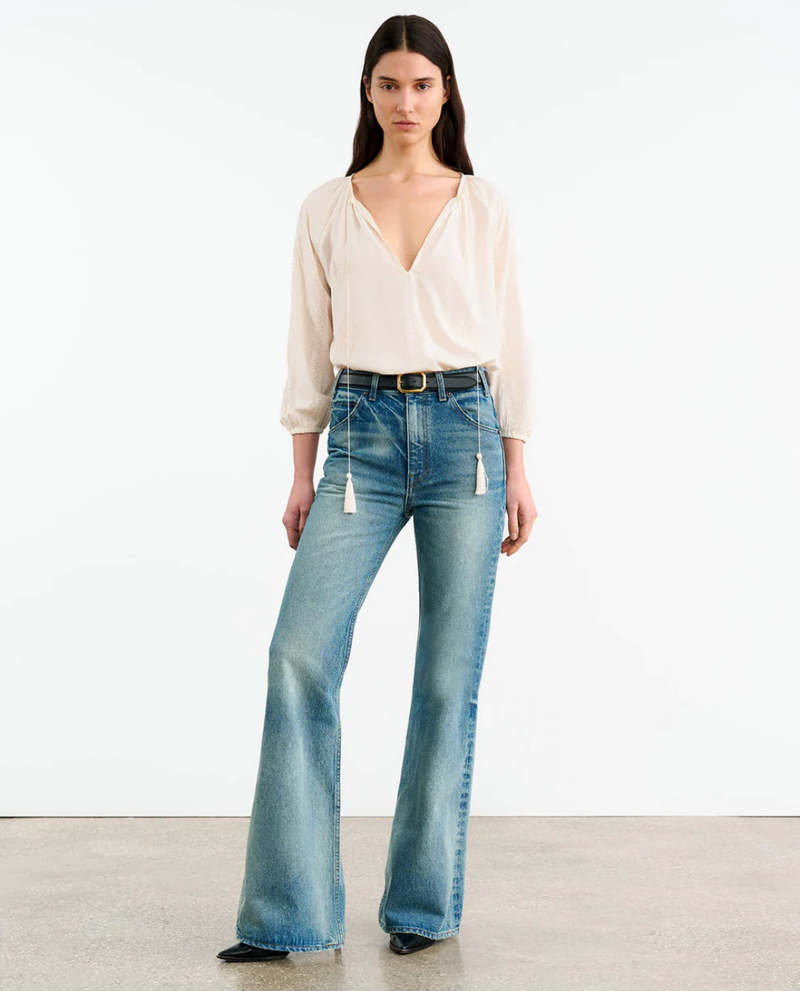 CRISTO SILK BLOUSE - IVORY