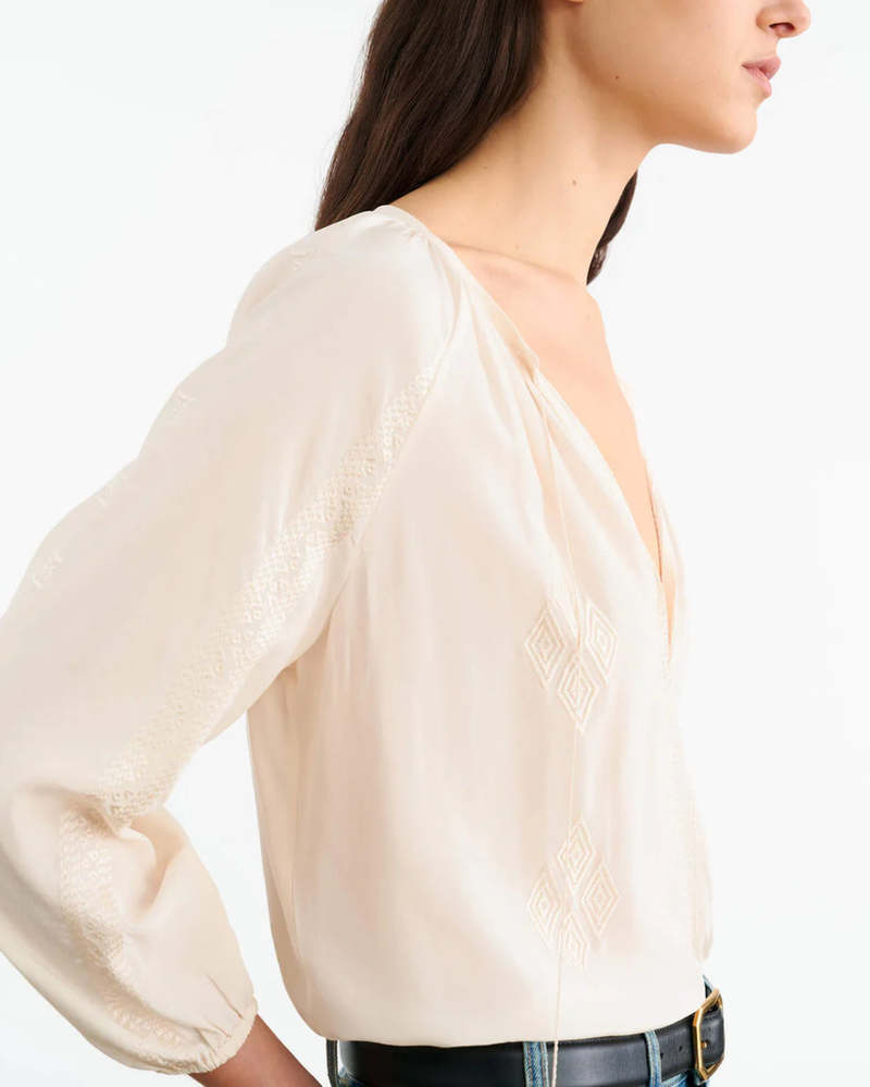 CRISTO SILK BLOUSE - IVORY