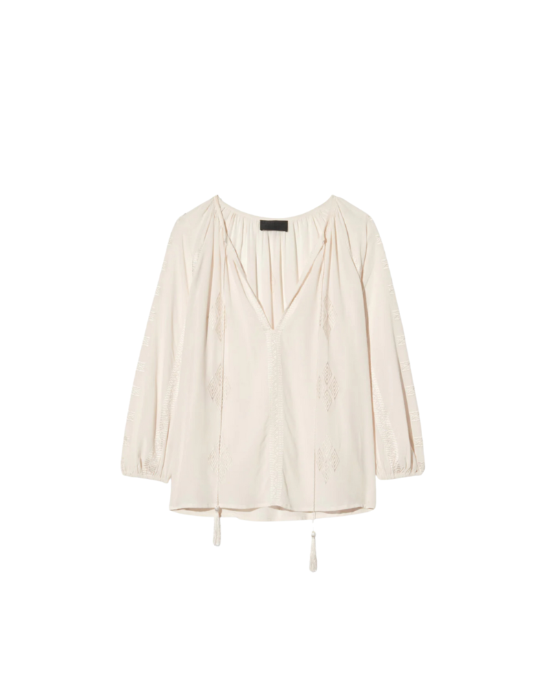 CRISTO SILK BLOUSE - IVORY