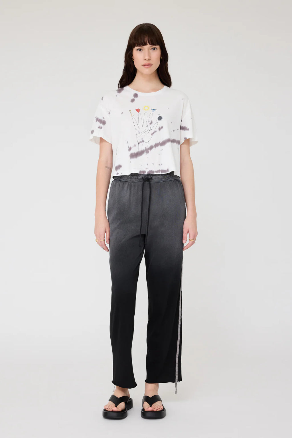 CLAUDIA TEE - BLACK TIE DYE