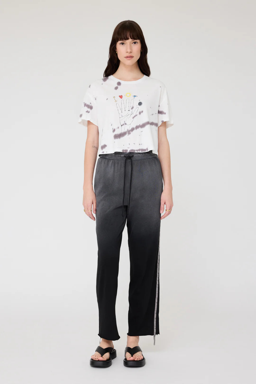 CLAUDIA TEE - BLACK TIE DYE