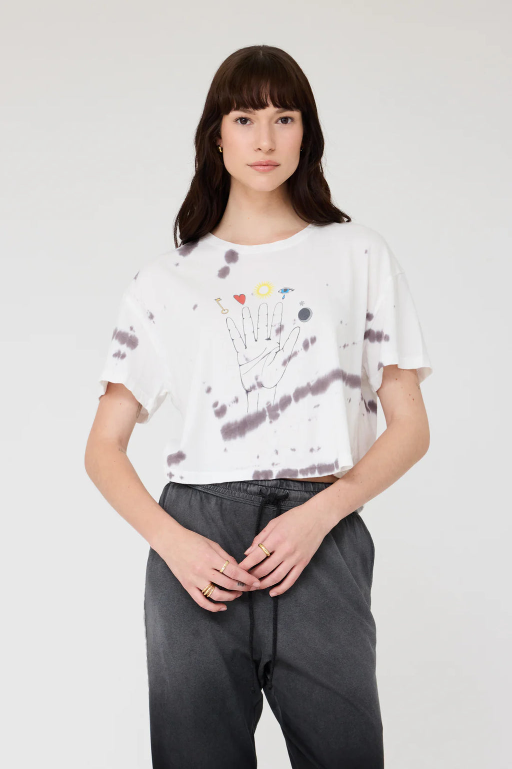 CLAUDIA TEE - BLACK TIE DYE