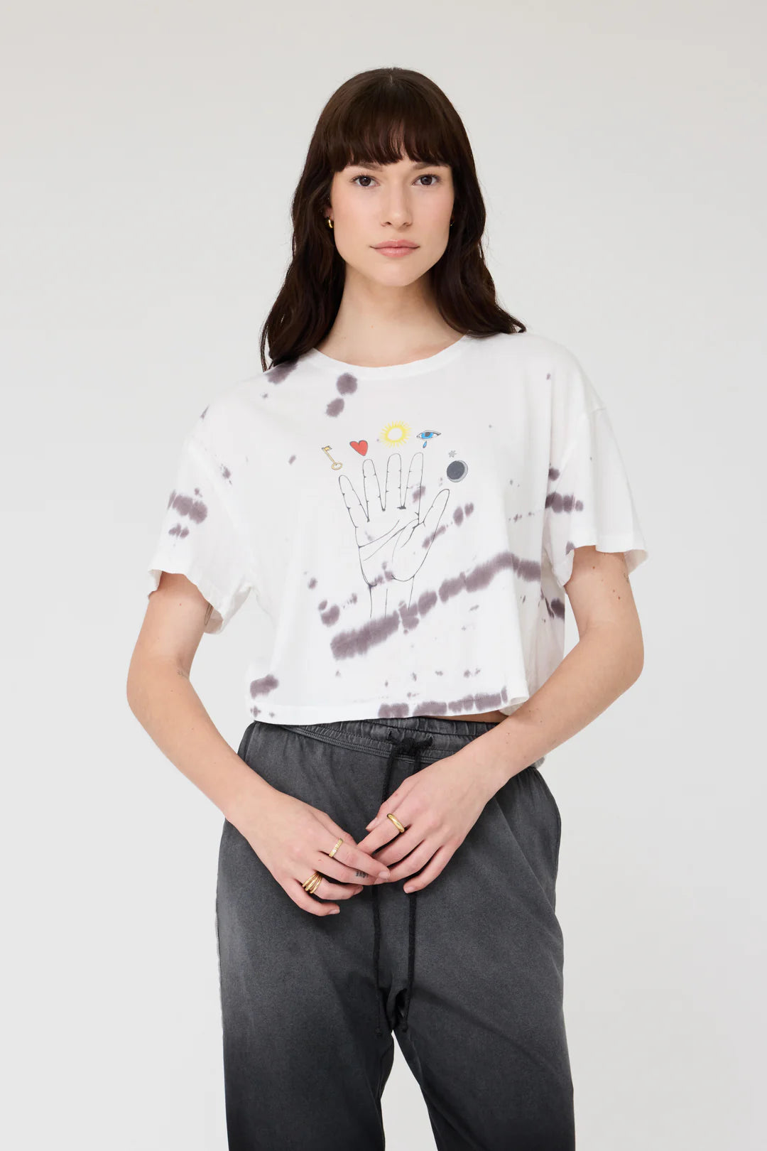 CLAUDIA TEE - BLACK TIE DYE